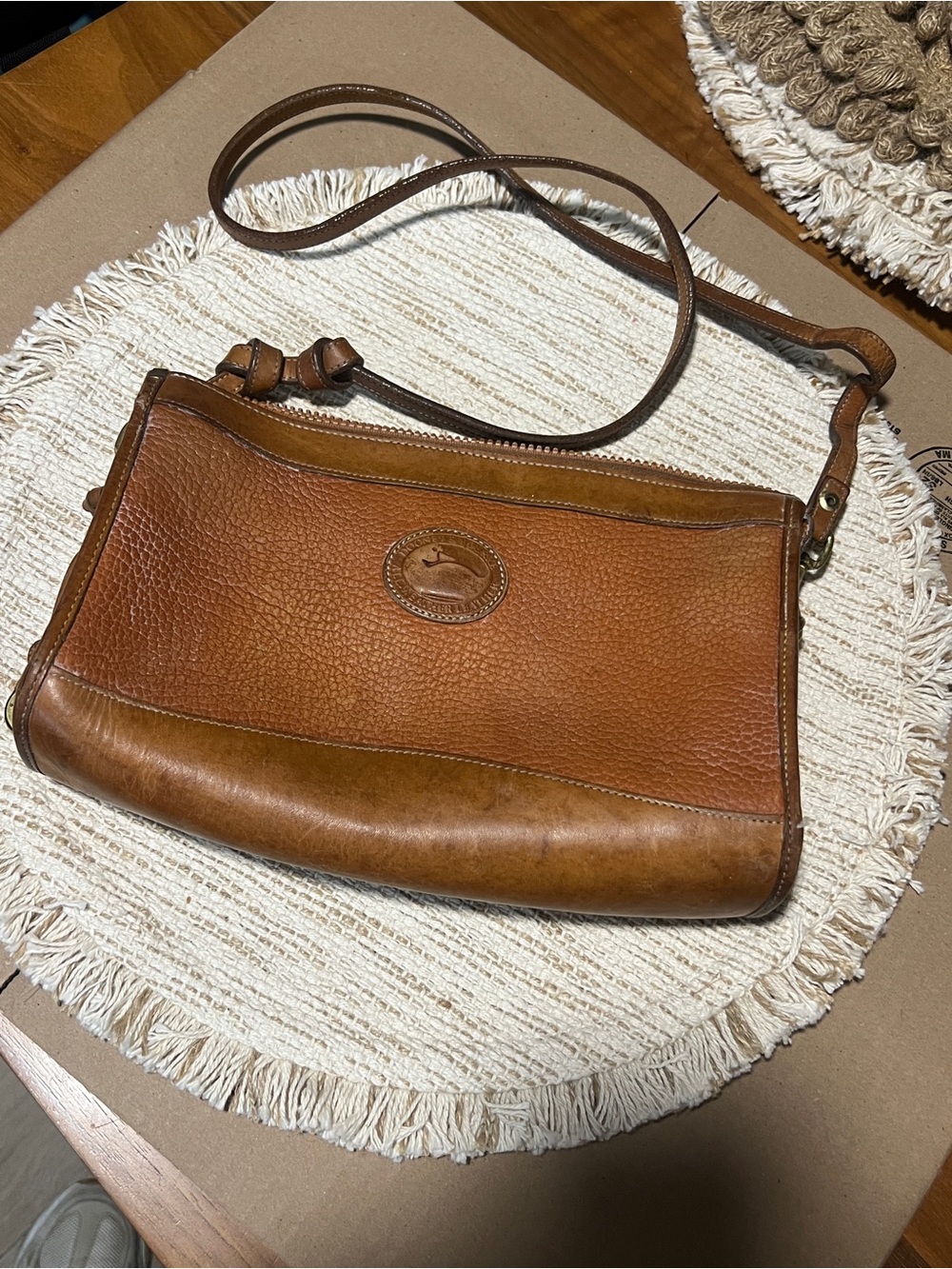 Dooney & Bourke Brown Pebbled Leather Crossbody - Picture 1 of 8